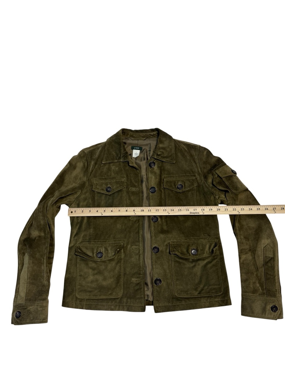J.Crew Olive Green Leather
Suede Safari Field Jacket Size
M - Picture 6 of 10